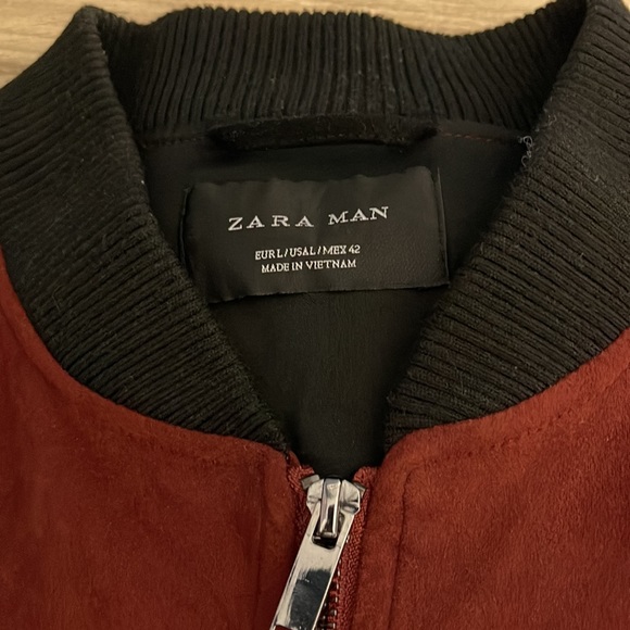 Mens Rust Color Suede Like Coat Zara - Picture 2 of 6